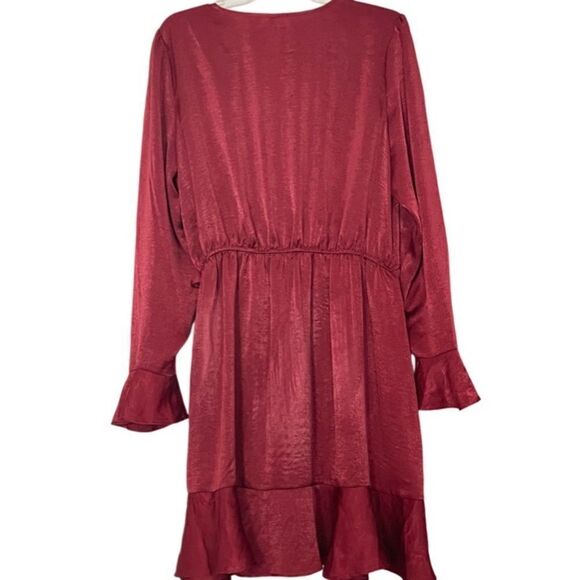 Xhilaration Shimmering Mock Wrap Ruffle Hem Dress - Picture 4 of 9